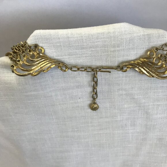 Vintage 1960s Gold Tone Multilayer Necklace - Picture 4 of 7